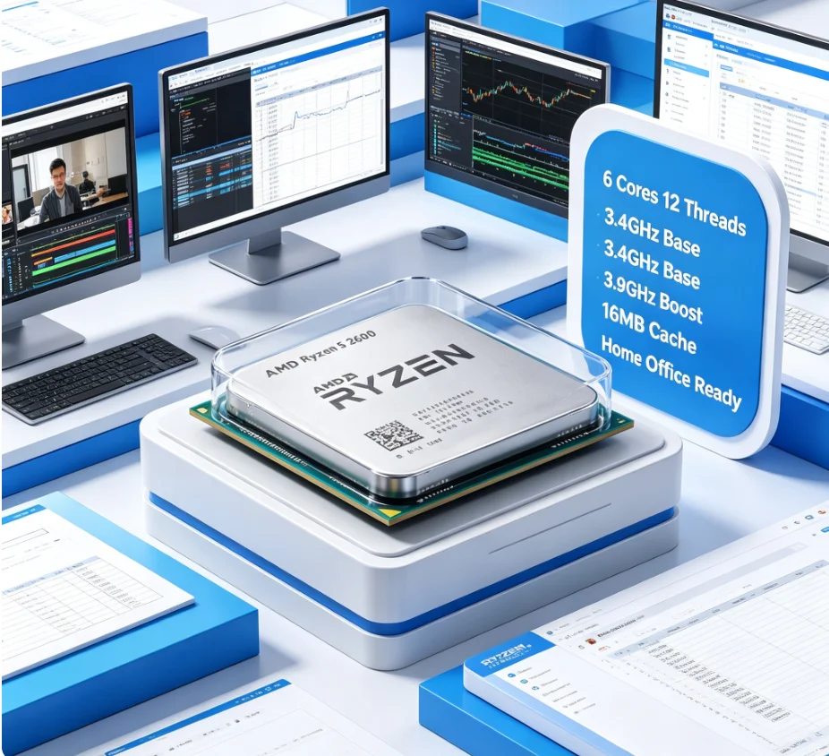 Pc Gaming Entry Level - เอเอ็มดี ไรเซน 5 2600 โปรเซสเซอร์เดสก์ท็อประดับเริ่มต้น 6