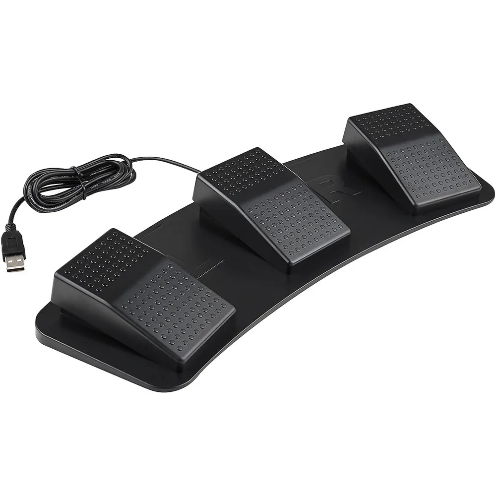 Usb Foot Pedal Gaming - แป้นเหยียบสวิตช์สามปุ่มแบบ USB สำหรับควบคุมคีย์บอร์ดและเมาส์แบบตั้งโปรแกรมได้ สำหรับการเล่นเกมบนพีซี มัลติมีเดีย และการทำงาน