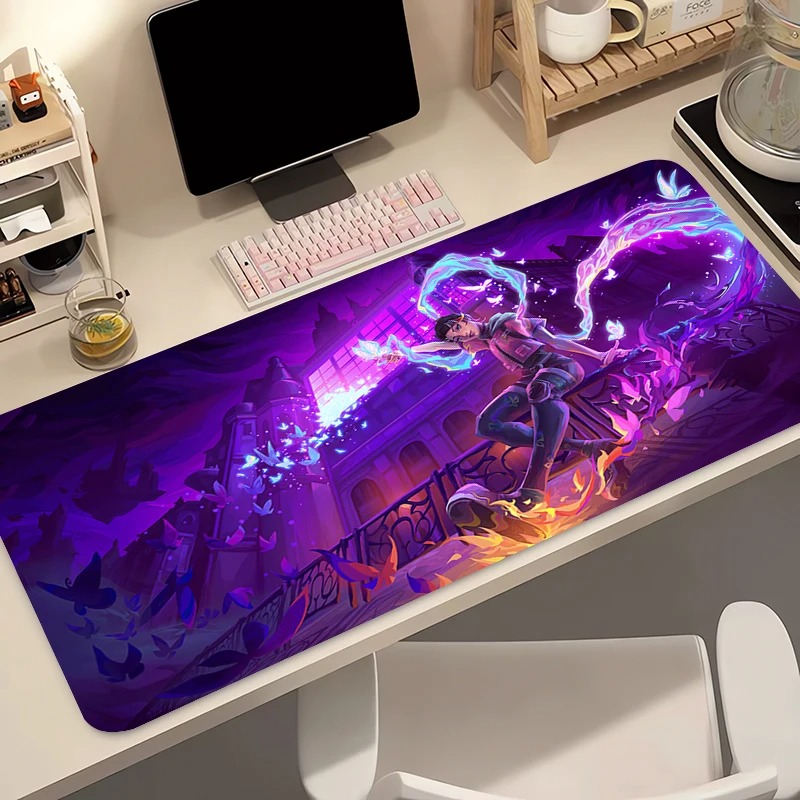 Pc Gaming Setup - แผ่นรองเมาส์เกมเมอร์คอมพิวเตอร์อะนิเมะพีซี วาโลแรนท์ โคลฟแผ่นรองเมาส์ วาร์มิโล บัตเตอร์ฟลาย โลโก้แผ่นรองคีย์บอร์ดอุปกรณ์เสริมสำหรับเล่นเกมแผ่นรองเม้าส์ตั้งโต๊ะ