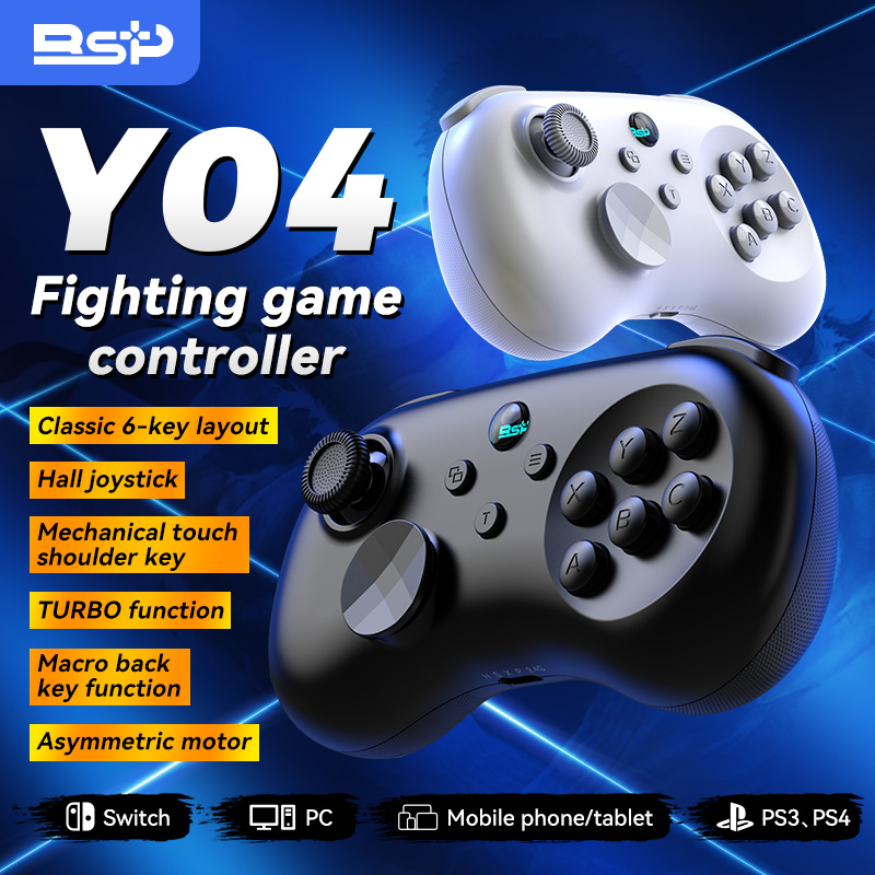 Pc Gaming Emulator - จอยสติ๊กไร้สาย BSP-Y04 แบบ Hall Effect สำหรับเกมต่อสู้