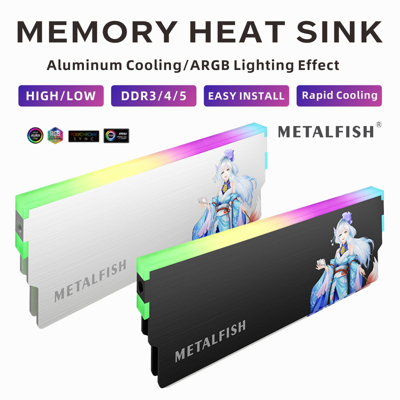 Pc Gaming Ddr3 - METALFISH DRAM ฮีทซิงค์ 5 V-3PIN ARGB