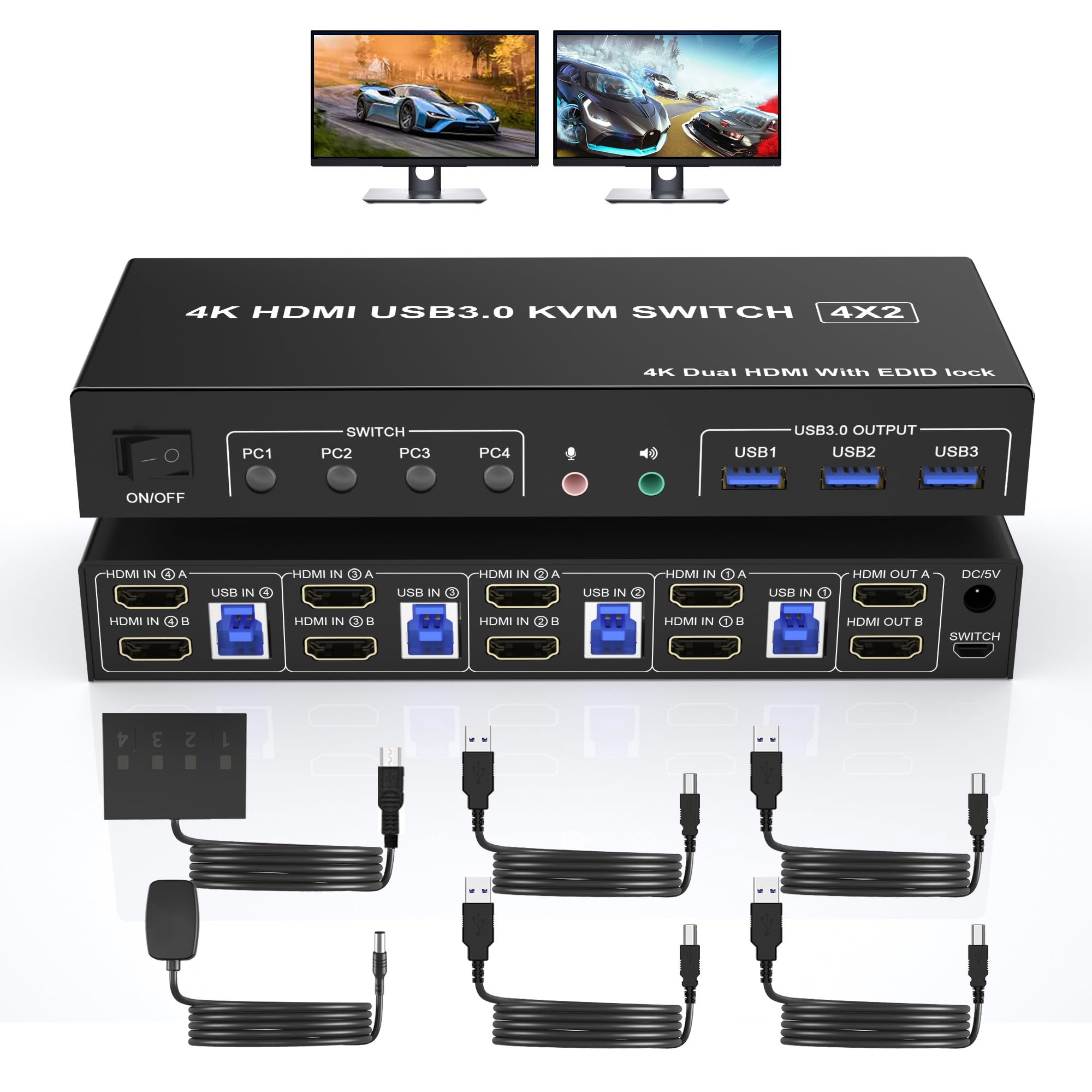 Pc Gaming Emulator - 4K USB 3.0 KVM Switch HDMI