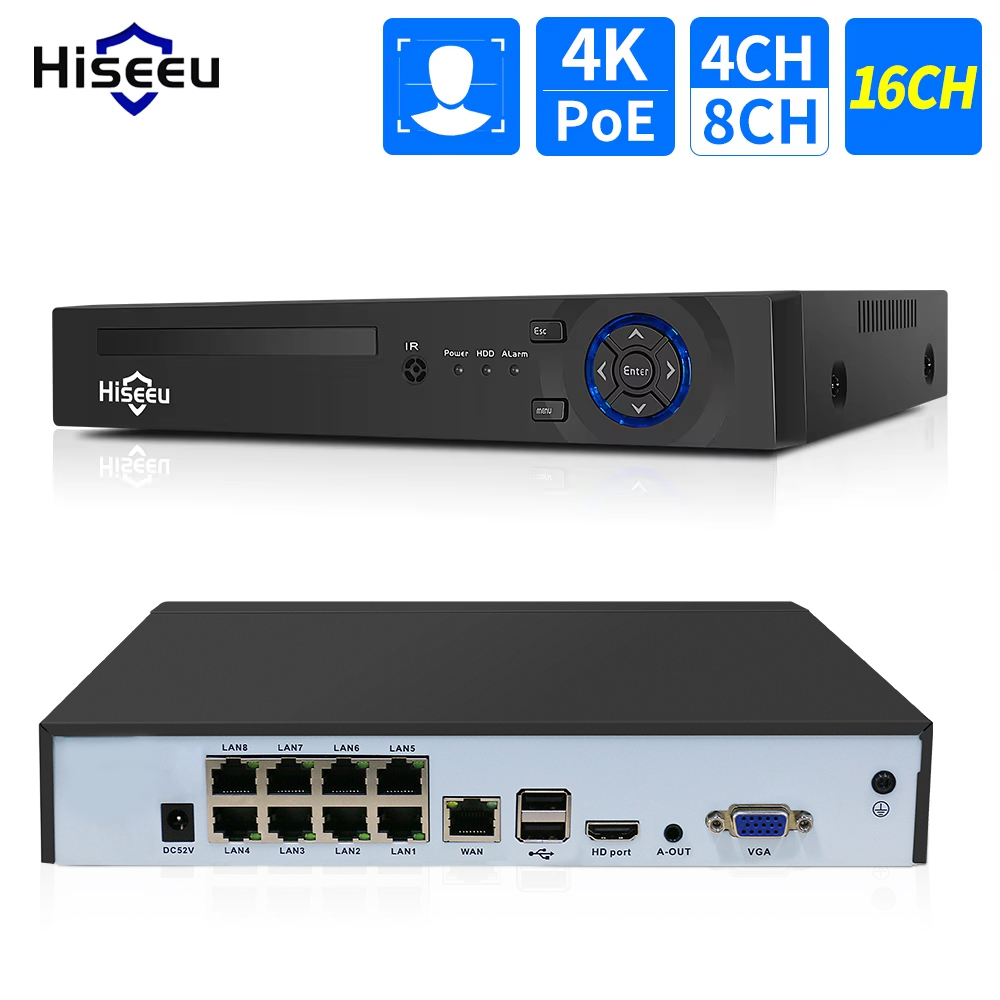 Hiseeu 4CH 10CH 16CH 4K 8MP 5M - Webcam 4K บทวิจารณ์และราคา