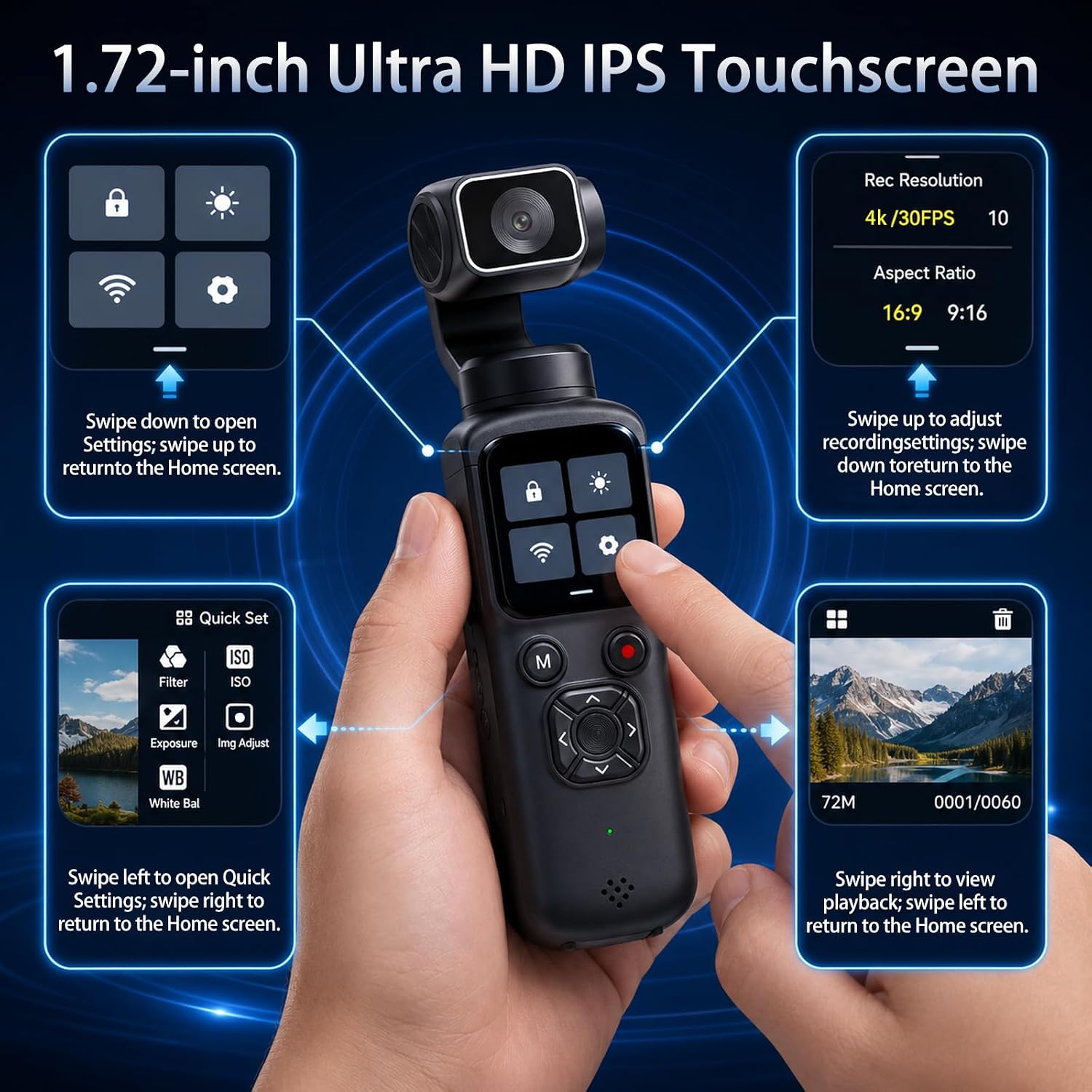 กล้องวิดีโอมือถือ 4K พร้อมกิมบ - Webcam 4K บทวิจารณ์และราคา