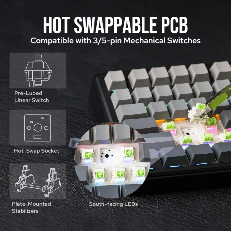 คีย์บอร์ดกลไก AULA F75 Max รูป - Pc Gaming Keyboard บทวิจารณ์และราคา