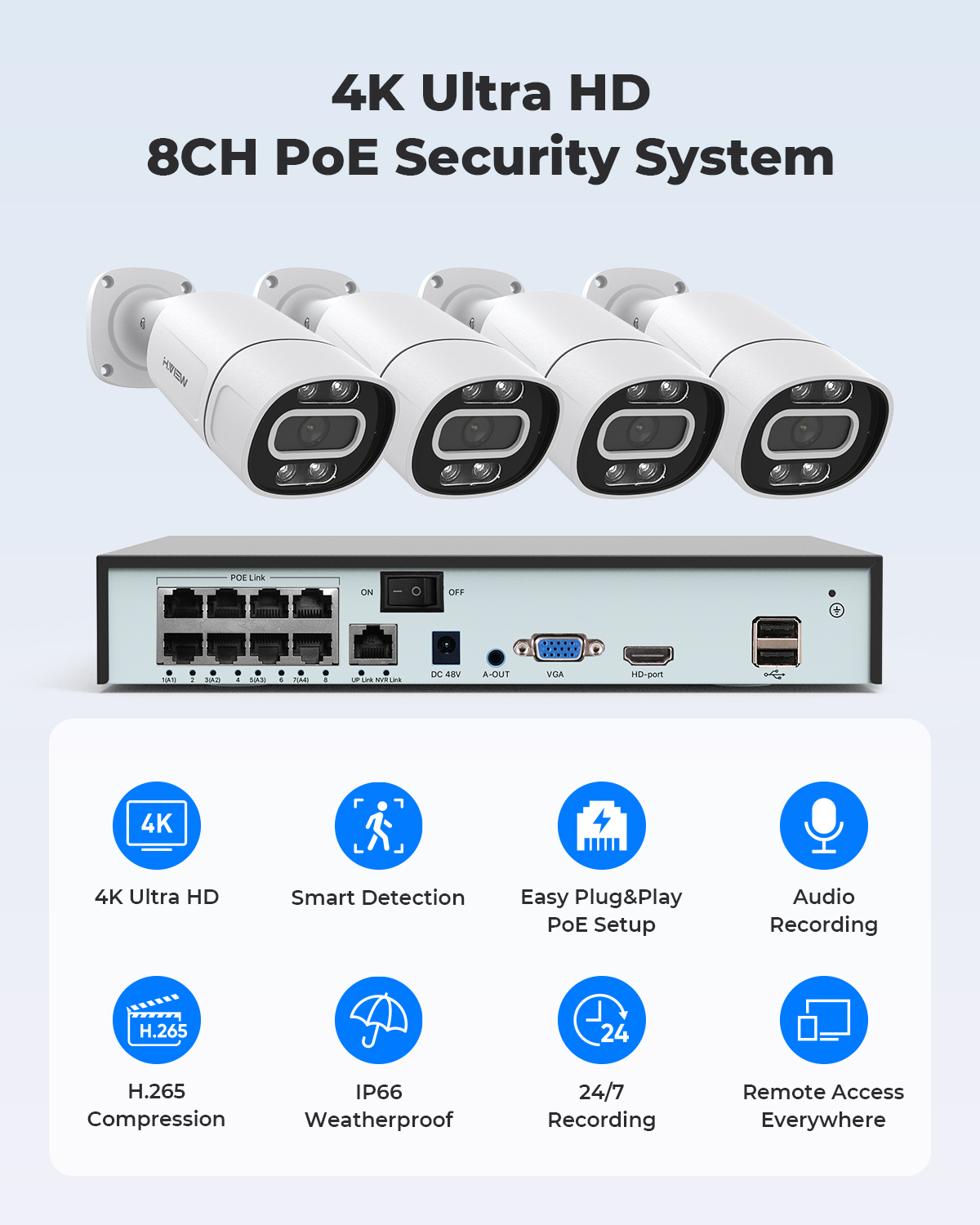 H.View 4K 5Mp 8Mp ระบบกล้องวงจ - Webcam 4K บทวิจารณ์และราคา