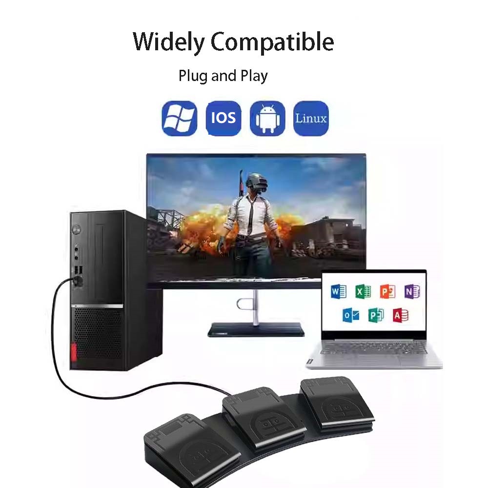 สวิตช์ควบคุมแบบเหยียบ MIDI USB - Usb Foot Pedal Gaming บทวิจารณ์และราคา