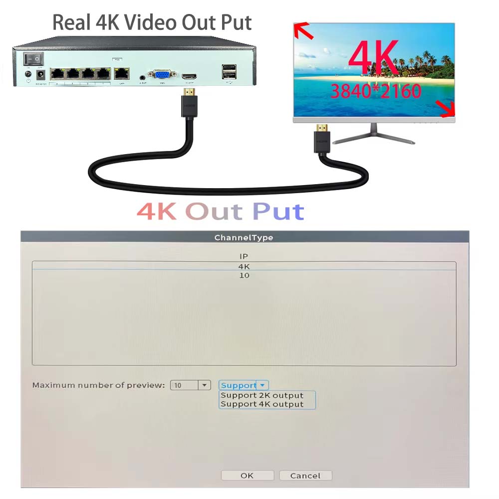 4K 10CH NVR 4/8 พอร์ต POE สำหร - Webcam 4K บทวิจารณ์และราคา