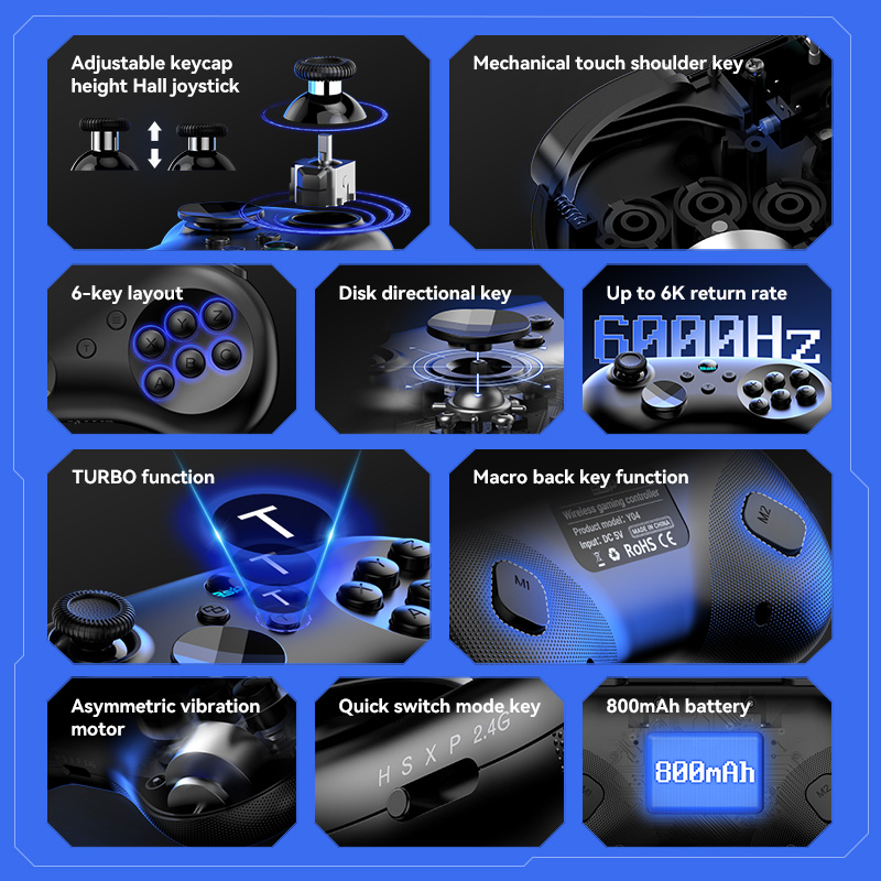 จอยสติ๊กไร้สาย BSP-Y04 แบบ Hal - Pc Gaming Emulator บทวิจารณ์และราคา