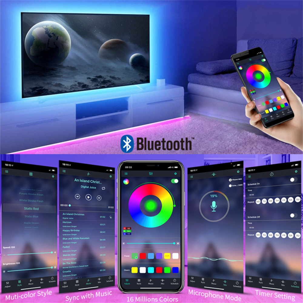 RGB 5050 ไฟแถบ LED ควบคุมผ่านแ - Pc Gaming On Tv บทวิจารณ์และราคา